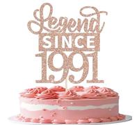 SYKYCTCY 1 Pack Legend Since 1991 Cake Topper Glitter Happy 35th Birthday Cake Pick 35 Fabulous Cake Decorations for Cheers to 35th Birthday Wedding Anniversary Party Supplies