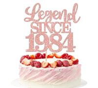 SYKYCTCY 1 Pack Legend Since 1994 Cake Topper Glitter Happy 40th Birthday Cake Pick 40 Fabulous Cake Decorations for Cheers to 40th Birthday Wedding Anniversary Party Supplies Gold (Rosegold, 40th)