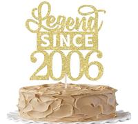 SYKYCTCY 1 Pack Legend Since 2006 Cake Topper Glitter Happy 20th Birthday Cake Pick 20 Fabulous Cake Decorations for Cheers to 20th Birthday Wedding Anniversary Party Supplies