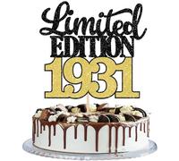 SYKYCTCY 1 Pack Limited Edition 1931 Cake Topper Glitter Happy 95th Birthday Cake Pick 95 Fabulous Cake Decorations for Cheers to 95th Birthday Wedding Anniversary Party Supplies Blue