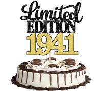 SYKYCTCY 1 Pack Limited Edition 1940 Cake Topper Glitter Happy 85th Birthday Cake Pick 85 Fabulous Cake Decorations for Cheers to 85th Birthday Wedding Anniversary Party Supplies Blue