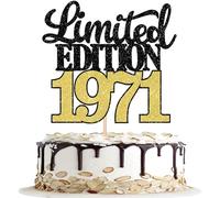 SYKYCTCY 1 Pack Limited Edition 1971 Cake Topper Glitter Happy 55th Birthday Cake Pick 55 Fabulous Cake Decorations for Cheers to 55th Birthday Wedding Anniversary Party Supplies