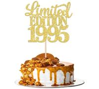 SYKYCTCY 1 Pack Limited Edition 1995 Cake Topper Glitter Happy 30th Birthday Cake Pick 30 Fabulous Cake Decorations for Cheers to 30th Birthday Wedding Anniversary Party Supplies Gold