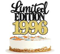 SYKYCTCY 1 Pack Limited Edition 1996 Cake Topper Glitter Happy 30th Birthday Cake Pick 30 Fabulous Cake Decorations for Cheers to 30th Birthday Wedding Anniversary Party Supplies Blue
