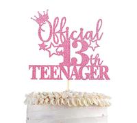 SYKYCTCY 1 Pack Official Teenager 13 Cake Topper Boys Girls Happy 13th Birthday Cake Decoration Teenager Birthday Party Supplies Cheers to 13 Years Anniversary Birthday Party Supplies