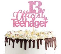SYKYCTCY 1 Pack Official Teenager 13 Cake Topper Glitter Number 13 Thirteen Birthday Cake Pick Decorations for Happy 13th Birthday Party Cake Decorations Supplies