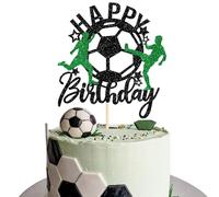 SYKYCTCY 1 Pack Scooer Happy Birthday Cake Topper Sport Soccer Ball Cake Picks for Football Theme Baby Shower Kids Birthday Party Cake Decorations Supplies