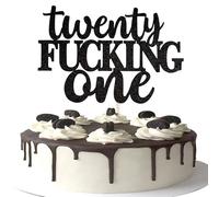 SYKYCTCY 1 Pack Twenty Fucking One Cake Topper Happy 21st Birthday Cake Decoration Legal AF Cake Decor for Finally 21 Funny Birthday Party Supplies