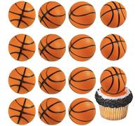 SYKYCTCY 12 Pack Basketball Cupcake Toppers - Slam Dunk Basketball Apparel Cupcake Picks for Kids First Birthday Sports Theme Baby Shower Cake Decorations