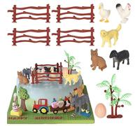 SYKYCTCY 12 Pack Farm Animal Cake Toppers Realistic Microcosm Farm Animal Cake Picks Chicken Duck Dog Cat Cupcake ToppersBirthday Party Cake Decorations Supplies