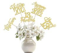 SYKYCTCY 15 Pack Vintage 2012 Centerpiece Sticks Assembled Glitter 13 Fabulous Happy 13th Thirteen Awesome Since 2012 Table Flower Centerpiece Sticks for 13th Birthday Fabulous Theme Party Supplies