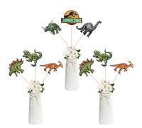 SYKYCTCY 18 Pack Dinosaur Centerpiece Sticks Assembled Glitter Roar Rex Table Flower Centerpiece Sticks for Boys Kids Dino Jurassic Dinosaur Birthday Baby Shower Theme Party Supplies