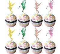 SYKYCTCY 24 Pack Fairy Cupcake Toppers Glitter Flower Angel Fairy Cupcake Picks Ballet Dancer Cupcake Topper for Wedding Bridal Shower Baby Shower Birthday Party Cake Decorations Supplies Colorful
