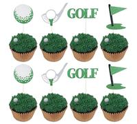 SYKYCTCY 24 Pack Golf Cupcake Toppers Glitter Sport Golf Ball Cupcake Picks Baby Shower Golf Sports Players Theme Birthday Party Cake Decorations Supplies