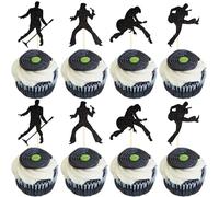 SYKYCTCY 24 Pack Rock Band Cupcake Toppers Black Glitter Rock Pop Music Theme Cupcake Picks Music Concert Theme Birthday Party Cake Decorations Supplies