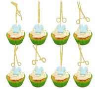 SYKYCTCY 24 Pack Surgical Tool Cupcake Toppers Glitter Surgeon Party Cupcake Picks Surgical Doctor Graduation Cake Decorations for Surgeon Sterile Processing Tech Tool Birthday Party Supplies