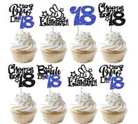 SYKYCTCY 30 Pack Bruh I'm 18 Cupcake Toppers Happy 18th Birthday Cupcake Picks Bro I'm 18 Cake Decoration Cheers to Eighteen Years Old for Boys Brother Birthday Party Cake Decorations Supplies