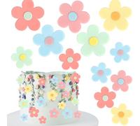 SYKYCTCY 30 Pack Flowers Cupcake Toppers Spring Bridal Engagement Cake Decorations Flowers Cupcake Picks for Baby Shower Kids Birthday Party Cake Food Decorations Supplies