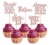 SYKYCTCY 30 Pack Happy 15th Birthday Cupcake Toppers Glitter Straight Outta 2010 Fifteen Awesome Since 2010 Cupcake Picks 15 Fabulous Cake Decorations for 15th Birthday Wedding Anniversary Party
