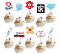SYKYCTCY 30 Pack Nurse Cake Toppers Nursing School Graduation Medical Instruments Cupcake Picks Medical Rn Themed Cake Decorations for Nurse Grad Birthday Baby Shower Party Supplies