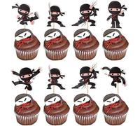 SYKYCTCY 36 Pack Ninja Cupcake Toppers Martial Arts Karate Kung Fu Warriors Cupcake Picks Ninja Theme Baby Shower Kids Birthday Party Cake Decorations Supplies…