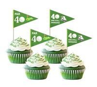 SYKYCTCY 40 Pack Golf Flags Cupcake Toppers Double Sided Par 40 And Still Swinging Cupcake Picks Golf Cart Cake Decorations for Sports Theme 40th Birthday Party Supplies