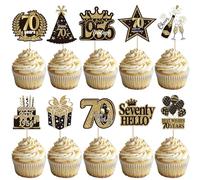 SYKYCTCY 40 Pack Happy 70th Birthday Cupcake Toppers Glitter Seventy Straight Outta 1956 Cupcake Picks Cheers to 70 Years Decorations for Happy 70th Birthday Party Cake Decor Supplies