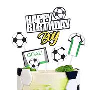 SYKYCTCY 5 Pack Soccer Cake Toppers Soccer Ball Shoes Goal Cake Picks Sport Football Theme Birthday Party Baby Shower Cake Decorations Men Birthday Party Favors Supplies