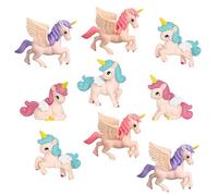 SYKYCTCY 6 Pack Flying Resin Horse Unicorn Cake Toppers Figurine Miniature Unicorns Cake Picks Fairy Garden Accessories for DIY Moss Landscape Dollhouse Birthday Cake Decorations Party Supplies