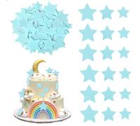 SYKYCTCY 60 Pack Blue Edible Star Cupcake Toppers,Stars for Cake Decorating Star Cake Toppers Star Cupcake Toppers Sticks for Wedding Engagement Bridal Shower Birthday Party