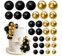 SYKYCTCY 70 Pack Ball Cupcake Toppers Balls Cake Toppes Foam Balls Cupcake Picks DIY Mini Balloon Cake Inset Topper for Baby Shower Birthday Favor Wedding Anniversary Party Cake Decorations Supplies
