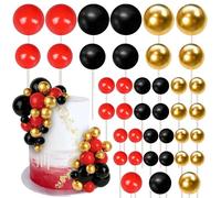 SYKYCTCY 75 Pack Ball Cake Toppers Balls Cupcake Toppers Insert Foam Ball Shaped Cake Picks Mini Balloon Cake Decoration for Wedding Anniversary Baby Shower Birthday Party Cake Decorations Supplies
