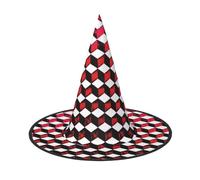 SYKzqiO 3D Red Checkered stylish halloween hats for - with foldable for parties, carnivals, unisex halloween accessory(of 3)