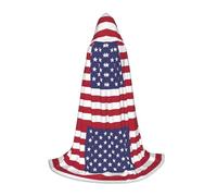 SYKzqiO American flag print Teen Hooded Cape Cloak, Long Elegant Witch Vampire Costume for Role Play