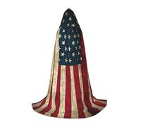 SYKzqiO American flag print Teen Hooded Cape Cloak, Long Elegant Witch Vampire Costume for Role Play