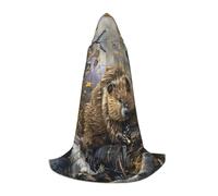 SYKzqiO beaver working print Teen Hooded Cape Cloak, Long Elegant Witch Vampire Costume for Role Play