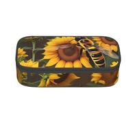 SYKzqiO bee & Sunflowers Print Large Capacity Pencil case Storage Bag, fit for Stationery and Cosmetics, Unisex