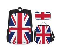 SYKzqiO British Flag 3-Piece Backpack Set with Messenger Bag and Pouch,fit for Tourism, Mountaineering, Shopping