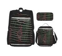 SYKzqiO Crocodile Skin 3-Piece Backpack Set with Messenger Bag and Pouch,fit for Tourism, Mountaineering, Shopping