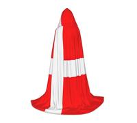 SYKzqiO Denmark Danish Flag print Teen Hooded Cape Cloak, Long Elegant Witch Vampire Costume for Role Play