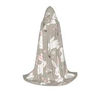 SYKzqiO Easter Bunny Floral print Teen Hooded Cape Cloak, Long Elegant Witch Vampire Costume for Role Play