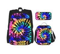 SYKzqiO Exotic Tribe Tie Dye Style 3-Piece Backpack Set with Messenger Bag and Pouch,fit for Tourism, Mountaineering, Shopping