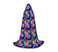 SYKzqiO Exotic Tribe Tie Dye Style print Teen Hooded Cape Cloak, Long Elegant Witch Vampire Costume for Role Play