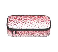 SYKzqiO Falling Red Hearts Print Large Capacity Pencil case Storage Bag, fit for Stationery and Cosmetics, Unisex