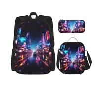 SYKzqiO Fantasy Dizziness 3-Piece Backpack Set with Messenger Bag and Pouch,fit for Tourism, Mountaineering, Shopping