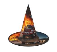 SYKzqiO Firefighter Fireman Flame stylish halloween hats for - with foldable for parties, carnivals, unisex halloween accessory(of 3)