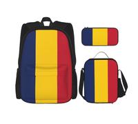 SYKzqiO Flag of Chad 3-Piece Backpack Set with Messenger Bag and Pouch,fit for Tourism, Mountaineering, Shopping
