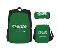 SYKzqiO Flag of Saudi Arabia 3-Piece Backpack Set with Messenger Bag and Pouch,fit for Tourism, Mountaineering, Shopping