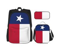 SYKzqiO Flag of Texas 3-Piece Backpack Set with Messenger Bag and Pouch,fit for Tourism, Mountaineering, Shopping