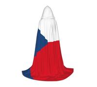 SYKzqiO Flag of the Czech Republic print Teen Hooded Cape Cloak, Long Elegant Witch Vampire Costume for Role Play